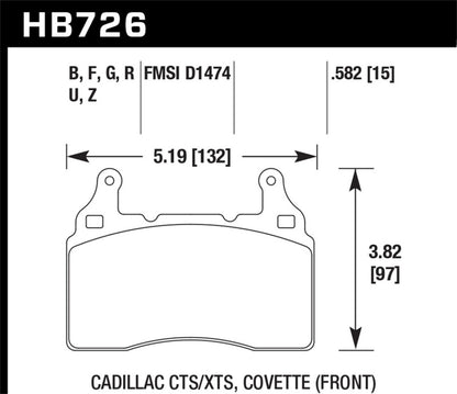 Hawk 10-17 Chevrolet Camaro HP+ Compound Front Brake Pads - Graveyard Performance