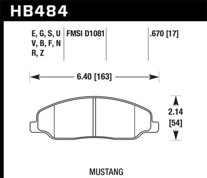Hawk 05-10 Ford Mustang GT & V6 / 07-08 Shelby GT HP+ Street Front Brake Pads - Graveyard Performance