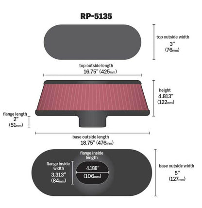 K&N Air Filter with Carbon Fiber Top and Base - Graveyard Performance