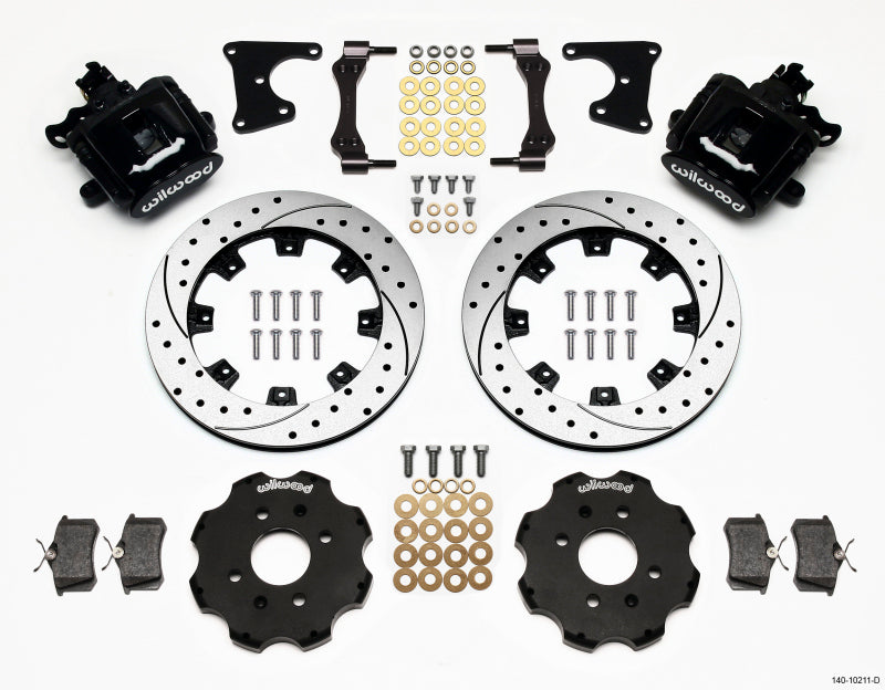 Wilwood Combination Parking Brake Rear Kit 12.19in Drilled Civic / Integra Drum 2.71 Hub Offset - Graveyard Performance