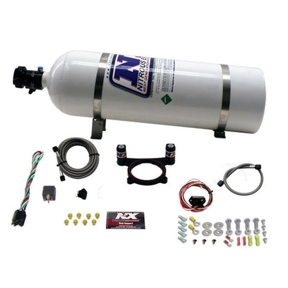 Nitrous Express 11-15 Ford Mustang GT 5.0L Coyote 4 Valve Nitrous Plate Kit (50-200HP) w/15lb Bottle - Graveyard Performance