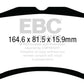 EBC 13-14 Ford Mustang 5.8 Supercharged (GT500) Shelby Redstuff Front Brake Pads