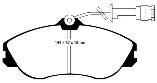 EBC 91-92 Audi 100 Quattro 2.3 (Girling) Yellowstuff Front Brake Pads - Graveyard Performance