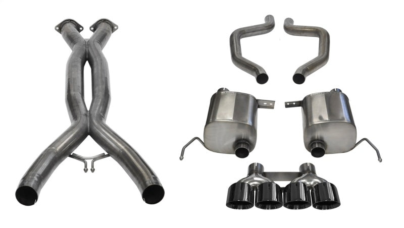 Corsa 15-19 Chevy Corvette Z06 3in Cat Back Exhaust Black Pro-Series Quad 4.5in Tip (Xtreme - Graveyard Performance