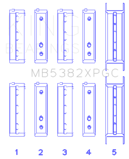 King Engine Bearings Subaru EJ20/EJ22/ EJ25 (Including Turbo) Coated Crankshaft Main Bearing Set