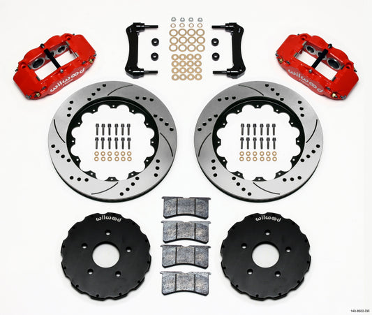 Wilwood Narrow Superlite 6R Front Hat Kit 14.00in Drill Red 2005-up Corvette C6