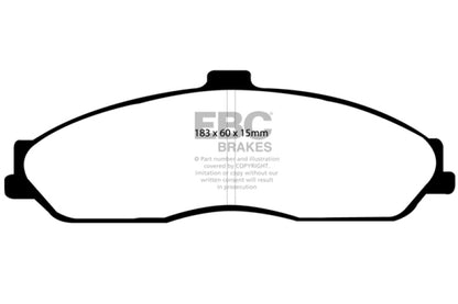 EBC 03-04 Cadillac XLR 4.6 Greenstuff Front Brake Pads - Graveyard Performance