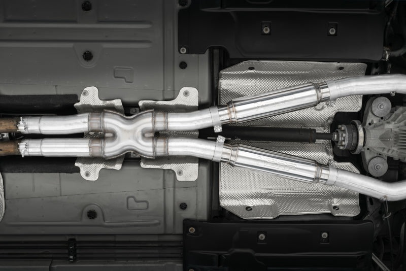 MBRP 15-16 Dodge Challenger RT 5.7L Aluminized Steel 3in Dual Rear Cat-back Quad Tips - Street - Graveyard Performance