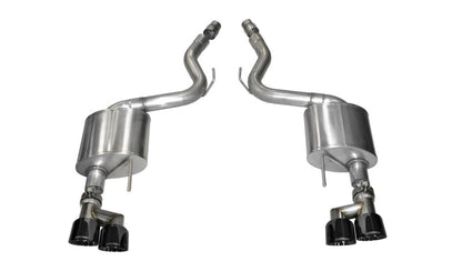 Corsa 2015-2017 Ford Mustang GT 5.0 3in Axle Back Exhaust Black Quad Tips (Sport) - Graveyard Performance