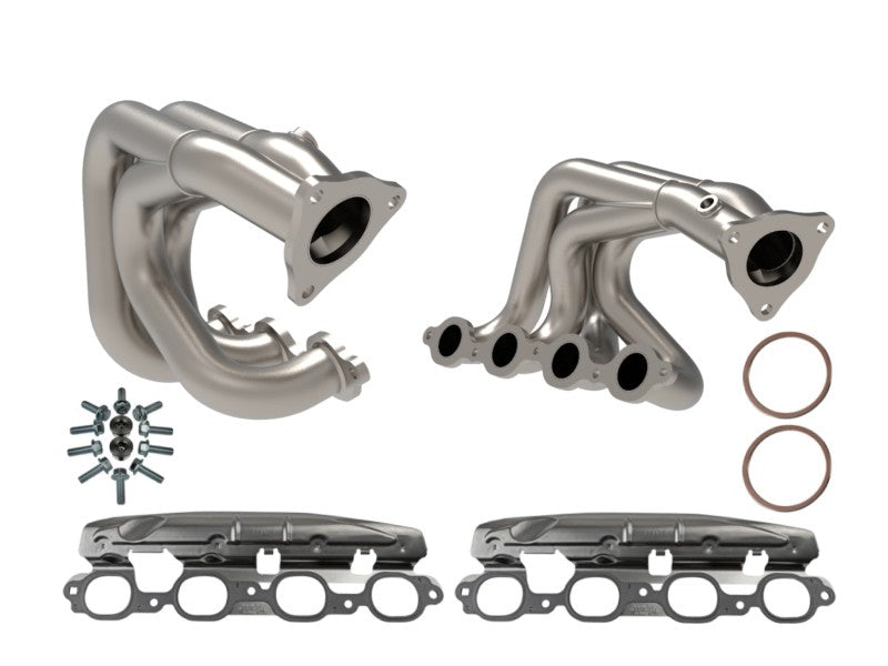 aFe Twisted 304SS Header 2020 Chevy Corvette (C8) 6.2L V8 - Titanium Ceramic Coated - Graveyard Performance