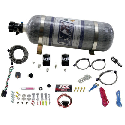Nitrous Express 11-15 Ford Mustang GT 5.0L Coyote Single Nozzle Nitrous Kit (35-150HP) w/Comp Bottle - Graveyard Performance