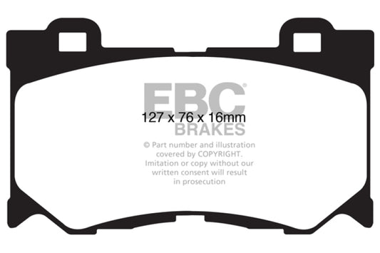 EBC 2013+ Infiniti Q50 Hybrid 3.5L Hybrid Sport Ultimax2 Front Brake Pads - Graveyard Performance