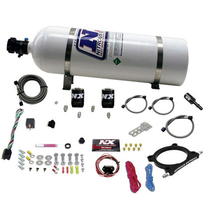 Nitrous Express 11-15 Ford Mustang GT 5.0L High Output Nitrous Plate Kit (50-250HP) w/15lb Bottle - Graveyard Performance
