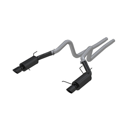 MBRP 11-14 Ford Mustang GT 5.0L 3in Cat Back Dual Split Rear Street Version 4in Tips - Black - Graveyard Performance