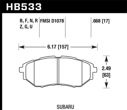 Hawk 05-08 LGT D1078 HPS Street Front Brake Pads - Graveyard Performance