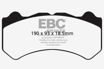 EBC 08-11 Nissan GT-R (R35) 3.8 Twin Turbo (Cast Iron Rotors) Bluestuff Front Brake Pads - Graveyard Performance