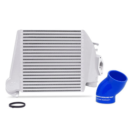 Mishimoto 08-14 Subaru WRX Top-Mount Intercooler Kit - Powder Coated Silver & Blue Hoses - Graveyard Performance