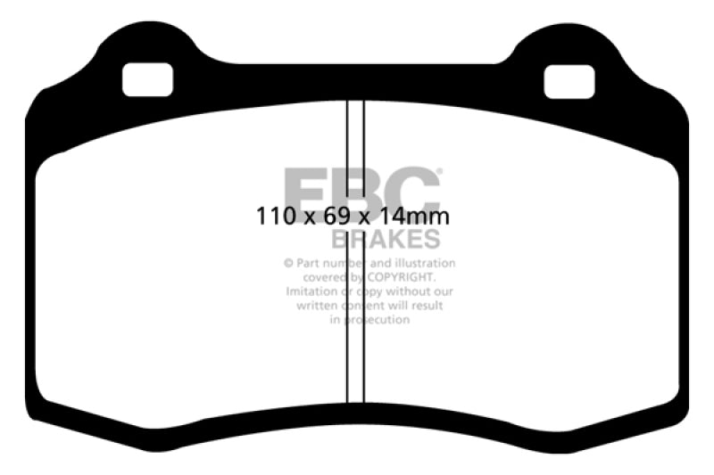 EBC 96-00 Lotus Esprit Turbo 2.0 Turbo GT3 Yellowstuff Rear Brake Pads - Graveyard Performance