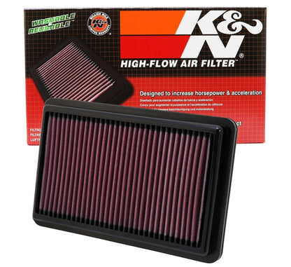 K&N Replacement Air Filter 10.188in O/S Length x 6.375in O/S Width x 1.063in H for 12 Honda Civic Si - Graveyard Performance