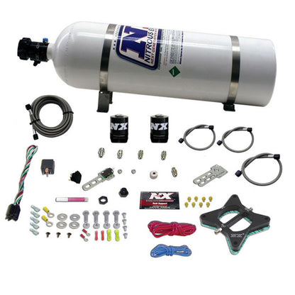 Nitrous Express 96-04 Ford Mustang 4.6L 2 Valve Nitrous Plate Kit w/15lb Bottle - Graveyard Performance