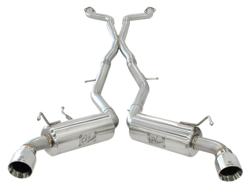 aFe Takeda 2.5inch SS Exhaust Cat-Back 09-13 Nissan 370Z V6 3.7L Polished Tips - Graveyard Performance