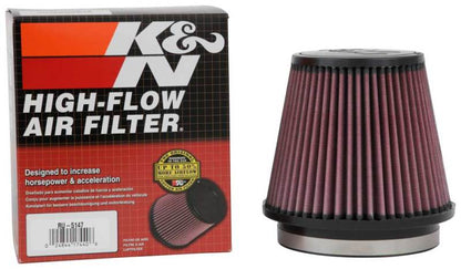 K&N Filter Universal Rubber Filter 5in Flange 6.5in Base 4.5in Top 5.5in Height - Graveyard Performance