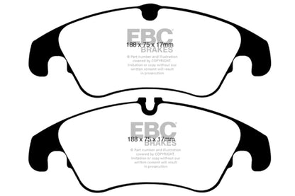EBC 09-11 Audi A4 2.0 Turbo Yellowstuff Front Brake Pads - Graveyard Performance