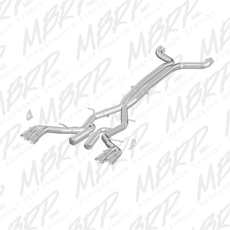 MBRP 2016 Chevy Camaro V8 6.2L 6spd 3in T409 Race Dual Cat Back w/ 4.5in Quad Dual Wall Tips - Graveyard Performance