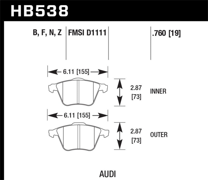 Hawk Performance Ceramic Street Brake Pads - Graveyard Performance