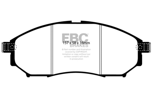 EBC 08-13 Infiniti EX35 3.5 Redstuff Front Brake Pads - Graveyard Performance