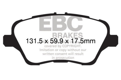 EBC 13+ Ford Fiesta 1.6 Turbo ST Redstuff Front Brake Pads - Graveyard Performance
