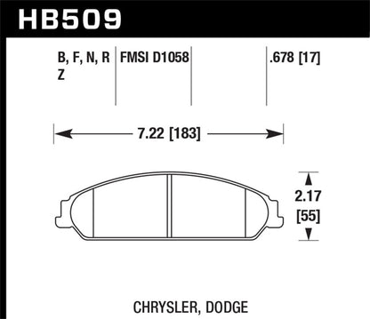 Hawk 05 Chrysler 300C w/ Perf. and HD Suspension HPS Street Front Brake Pads - Graveyard Performance