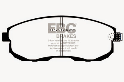 EBC 02 Infiniti G35 3.5 w/o DCS Bluestuff Front Brake Pads - Graveyard Performance