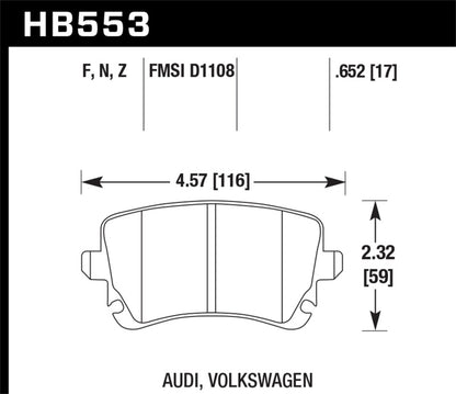 Hawk 07-11 Audi S6 HPS 5.0 Rear Brake Pads - Graveyard Performance