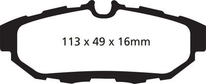 EBC 10-14 Ford Mustang 3.7 Yellowstuff Rear Brake Pads - Graveyard Performance
