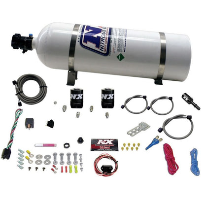 Nitrous Express 11-15 Ford Mustang GT 5.0L Coyote Single Nozzle Nitrous Kit (35-150HP) w/15lb Bottle - Graveyard Performance