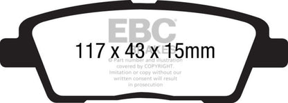 EBC 10-11 Hyundai Genesis 3.8 Greenstuff Rear Brake Pads - Graveyard Performance