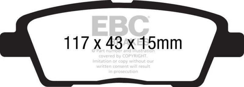 EBC 10-11 Hyundai Genesis 3.8 Yellowstuff Rear Brake Pads - Graveyard Performance