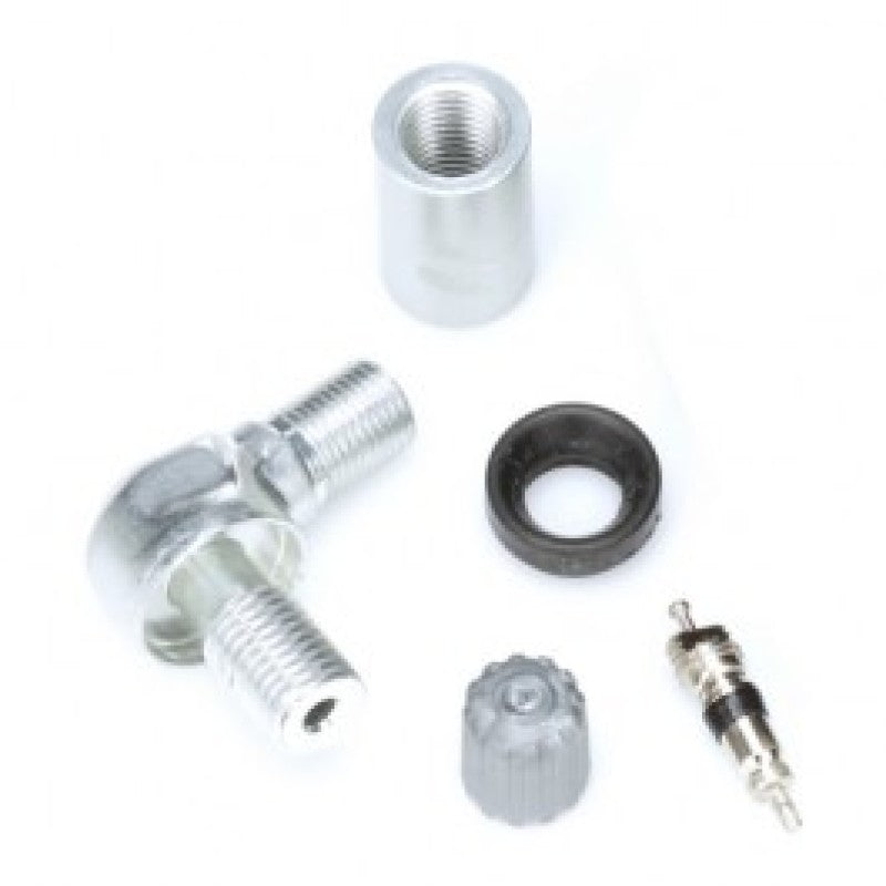 Schrader TPMS Service Pack - 90 Degree Aluminum Valve Stem Assembly Components for 33900 - 4 Pack - Graveyard Performance