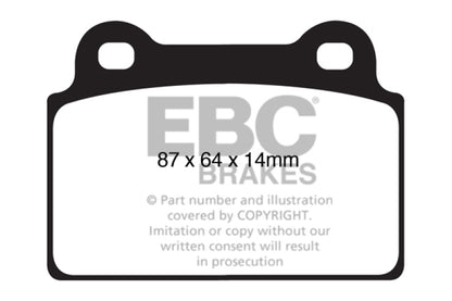 EBC 08-16 Mitsubishi Lancer Evo 10 2.0 Turbo (1 piece rotor) Bluestuff Rear Brake Pads - Graveyard Performance