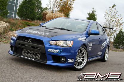 AMS Performance 08-15 Mitsubishi EVO X Front Mount Intercooler w/Modular Cast End Tanks & Logo - Graveyard Performance