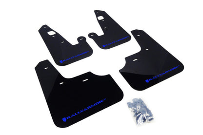 Rally Armor 07-17 Mitsubishi Lancer Black UR Mud Flap w/ Blue Logo - Graveyard Performance