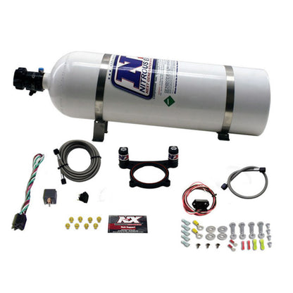Nitrous Express 11-15 Ford Mustang GT 5.0L Coyote 4 Valve Nitrous Plate Kit (50-200HP) w/15lb Bottle - Graveyard Performance