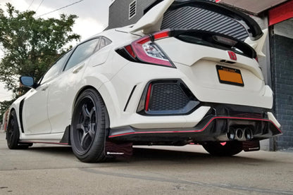 Rally Armor 17-22 Honda Civic Type R Red UR Mud Flap w/Black Logo - Graveyard Performance