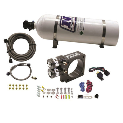 Nitrous Express 86-93 Ford Mustang GT 5.0L (Pushrod) Nitrous Plate Kit w/15lb Bottle - Graveyard Performance