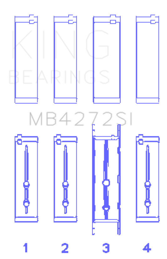 King Engine Bearings Holden Alloytec 175/190 Crankshaft Main Bearing Set