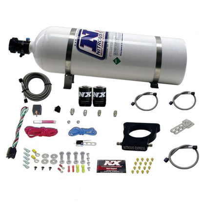 Nitrous Express GM LS 78mm 3-Bolt Nitrous Plate Kit (50-350HP) w/15lb Bottle - Graveyard Performance