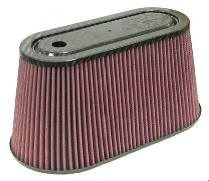 K&N Universal Air Filter with Carbon Fiber Top & Base-6in Base O/S W x 3.938in Top O/S W x 6in H - Graveyard Performance