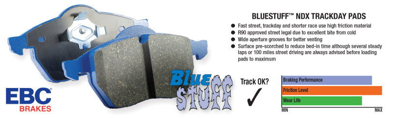 EBC 07-11 Acura CSX (Canada) 2.0 Type S Bluestuff Front Brake Pads - Graveyard Performance