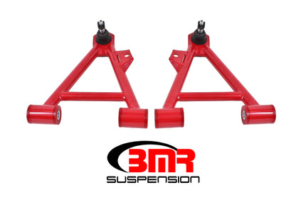 BMR 94-04 Mustang Lower Non-Adj. A-Arms (Coilover Only) w/ STD. Ball Joint (Poly) - Red - Graveyard Performance